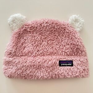 EUC • Patagonia Pink Furry Friends Fleece Hat - Size 12-24 months